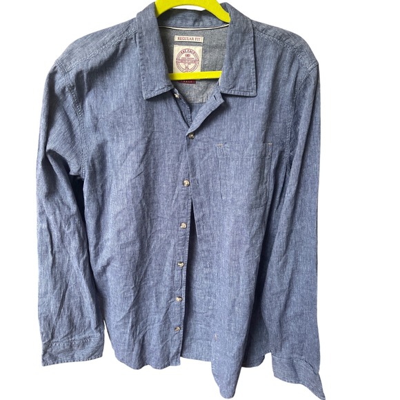 Fat Face Men's‎ Linen Blue stripe Button Down Shirt L - Picture 7 of 7